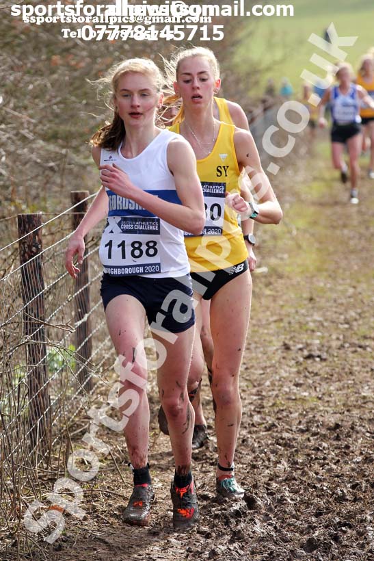 Senior women, 2020 British Athletics Inter Counties Cross Country Champs., Prestwold Hall, Loughborough. Photo: David T. Hewitson/Sports for All Pics